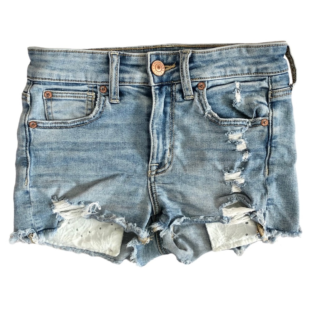 American Eagle High Rise Waisted Denim Shorts 0